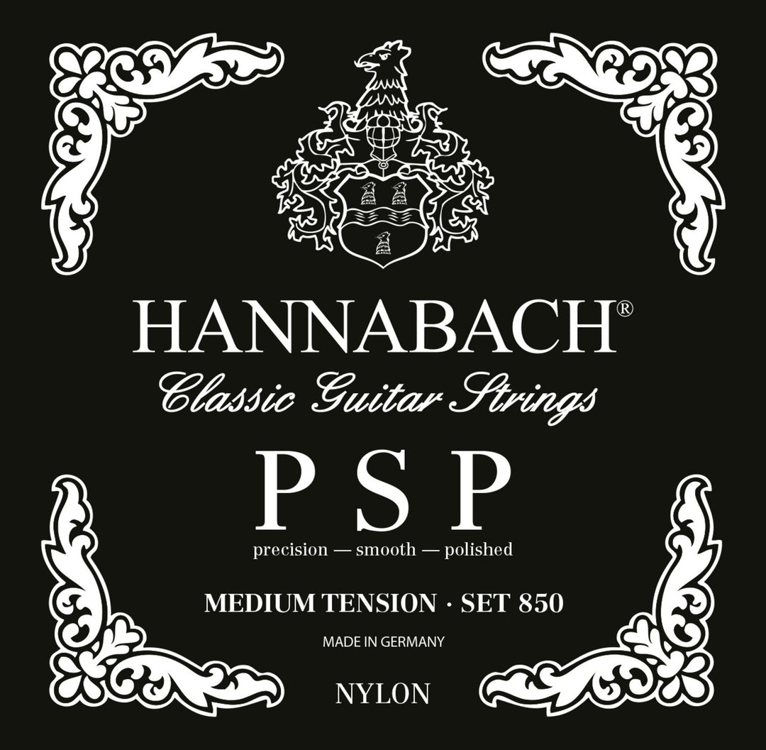 Hannabach strenger for klassisk gitar Serie 850 middels spenning PSP - 3-pakning bass medium (8507MT)