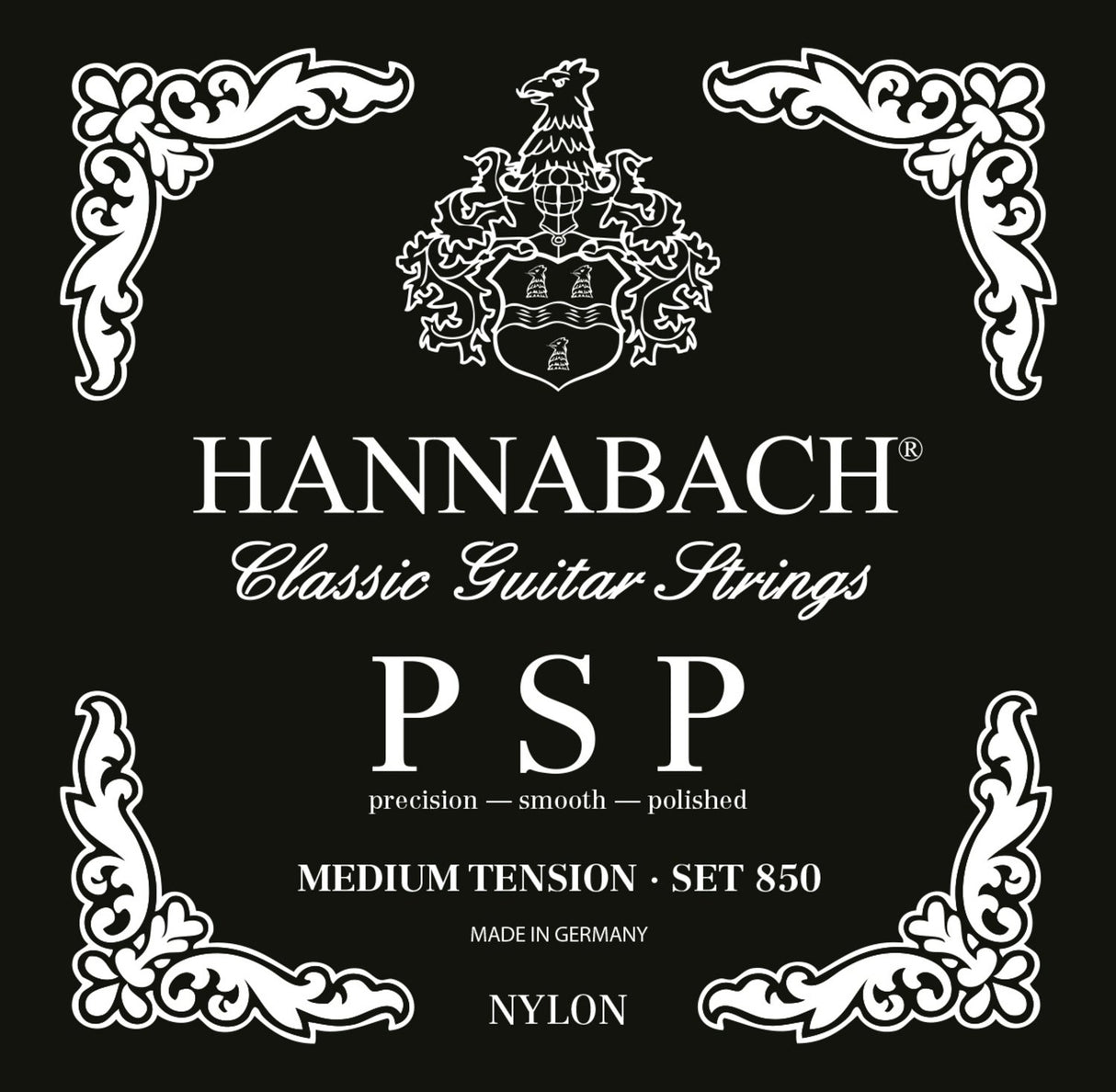 Hannabach strenger for klassisk gitar Serie 850 middels spenning PSP - 3-pakning bass medium (8507MT)