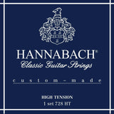 Hannabach strenger for klassiske gitarer serie 728 høy spenning spesiallaget - sett høy spenning (728HT)