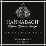 Hannabach 728 Custom Made diskantsett, klassisk gitar, medium tension