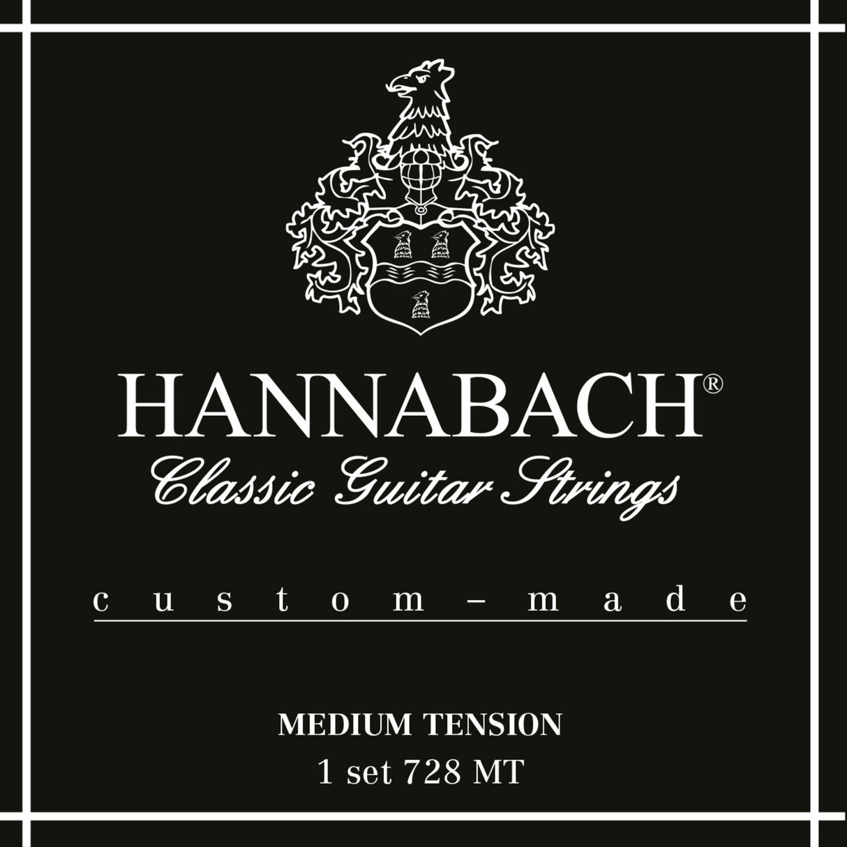 Hannabach strenger for klassiske gitarer serie 728 medium spenning spesiallaget - sett medium spenning (728MT)