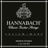 Hannabach strenger for klassiske gitarer serie 728 medium spenning spesiallaget - sett medium spenning (728MT)