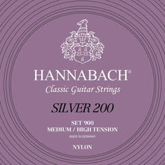 Hannabach strenger for klassisk gitar Serie 900 Medium/High Tension Silver 200 - sett medium høy (900MHT)