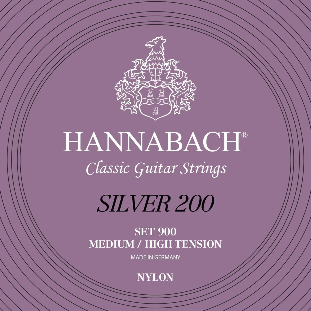 Hannabach strenger for klassisk gitar Serie 900 Medium/High Tension Silver 200 - sett medium høy (900MHT)