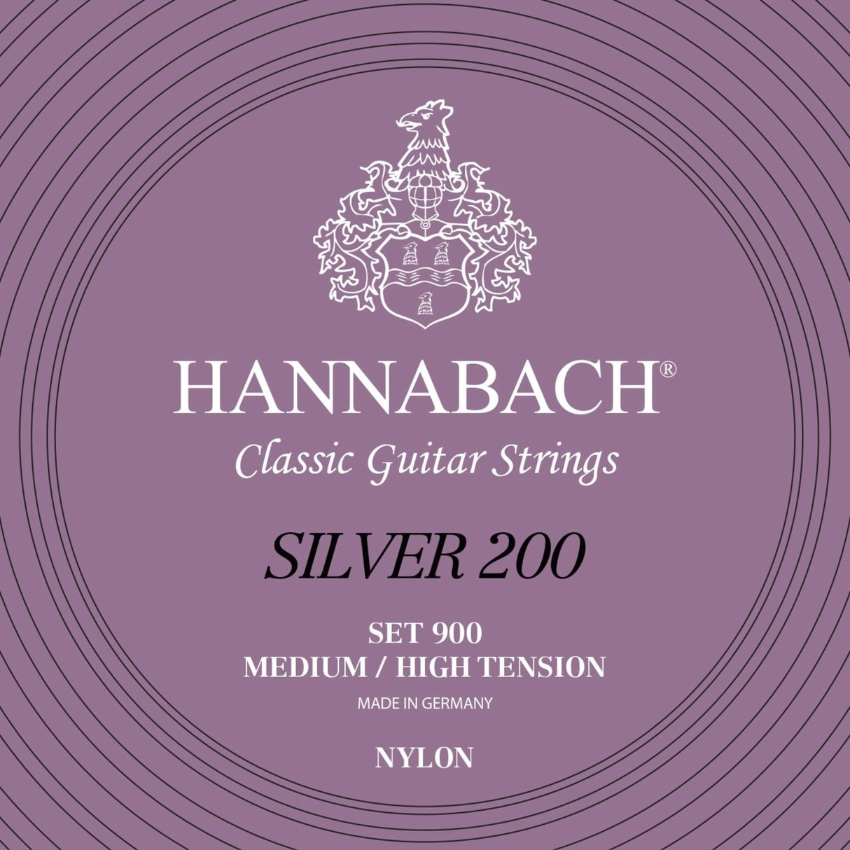 Hannabach strenger for klassisk gitar Serie 900 Medium/High Tension Silver 200 - sett medium høy (900MHT)