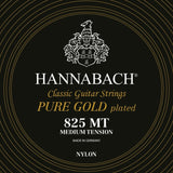 Hannabach strenger for klassisk Gitarer Serie 825 Medium tension specialized gold plated - Sett medium (8257MT)
