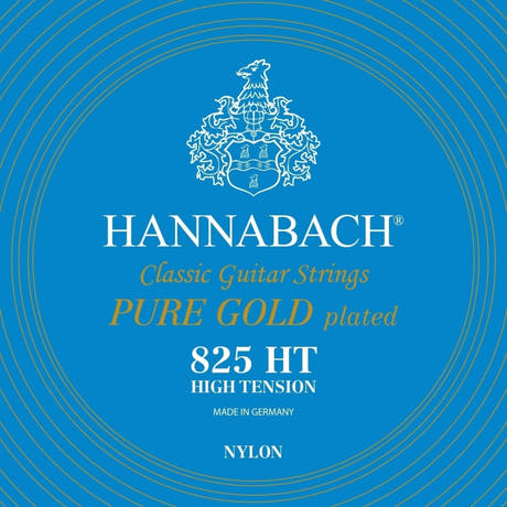 Hannabach strenger for klassisk Gitarer Serie 825 High tension specialized gold plated - Sett høy (8257HT)