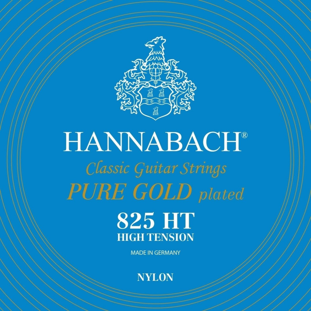 Hannabach strenger for klassisk Gitarer Serie 825 High tension specialized gold plated - Sett høy (8257HT)