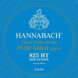 Hannabach strenger for klassisk Gitarer Serie 825 High tension specialized gold plated - Sett høy (8257HT)