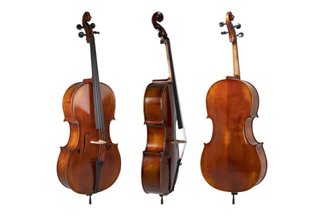 GEWA Celloer Allegro Antique - 3/4 (Spilleklar inkl. bag, Massaranduba-bue, Larsen Aurora-strenger, transportsikret)