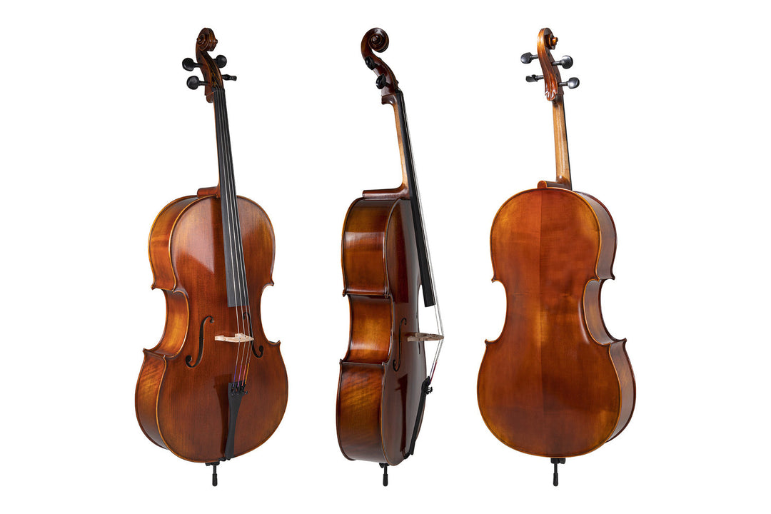 GEWA Celloer Allegro Antique - 1/4 (Spilleklar inkl. bag, Massaranduba-bue, Larsen Aurora-strenger, transportsikret)