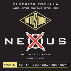 Rotosound strenger for akustisk Gitarer Nexus Coated – sett Extra Light 10-50 (NXA10)