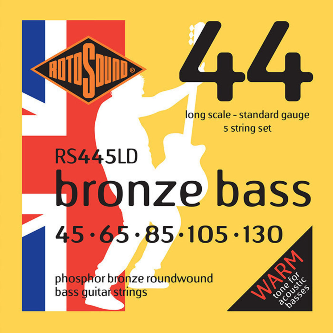 Rotosound strenger for akustisk bass Bronze Bass 44 - sett 5-strengers Standard 45-130 (RS445LD)