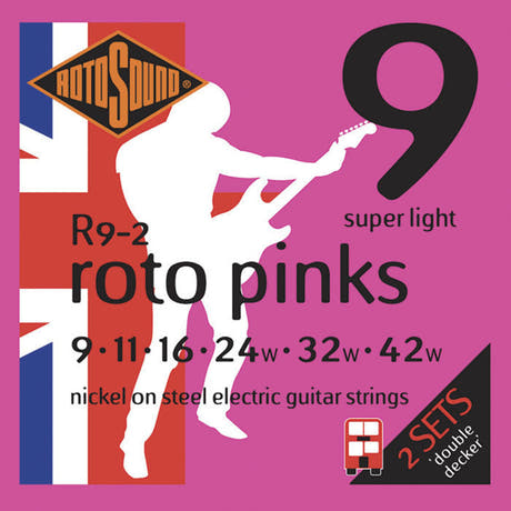 Rotosound Roto Pinks R9-2 Double Decker elektrisk gitarstrenger 9-42