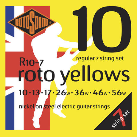 Rotosound Roto Yellows R10-7 strenger til 7-strengers elektrisk gitar 10-56