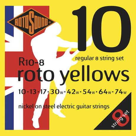 Rotosound Roto Yellows R10-8 strenger til 8-strenget elektrisk gitar 10-74