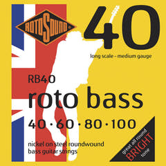 Rotosound E-bass-strenger Roto Bass - Sett 4-strengs Nickel Medium 40-100 (RB40)