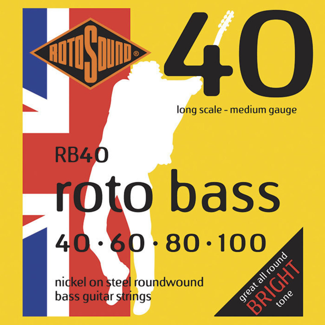 Rotosound E-bass-strenger Roto Bass - Sett 4-strengs Nickel Medium 40-100 (RB40)