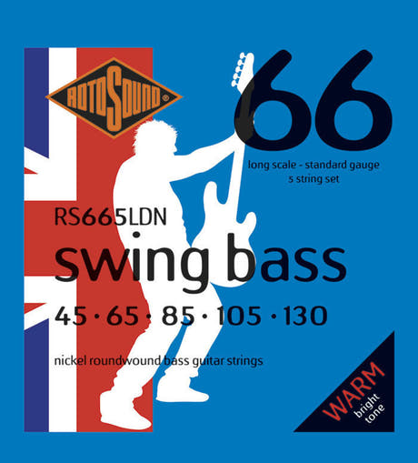 Rotosound Swing Bass 66 RS665LDN sett til elektrisk bass, 5 strenger 45-130