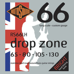 Rotosound E-bass-strenger Swing Bass 66 - Sett 4-strengers DROP ZONE Custom 65-130 (RS66LH)