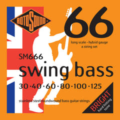 Rotosound E-bass-strenger Swing Bass 66 - sett 6-strengs rustfritt stål Hybrid 30-125 (SM666)