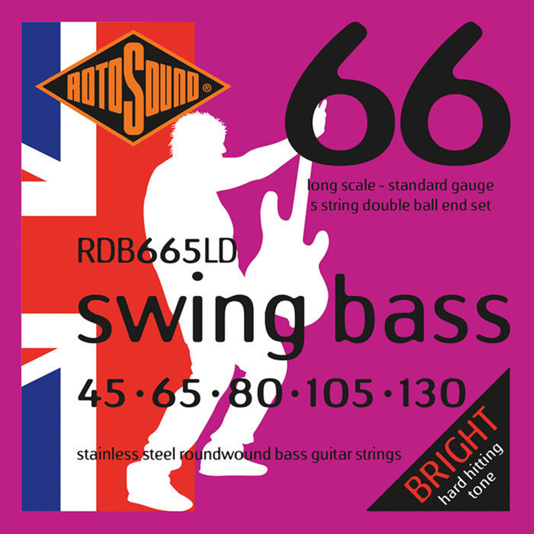 Rotosound E-bass-strenger Swing Bass 66 Double Ball End - sett 5-str. Standard 45-105 Double Ball (RDB665LD)