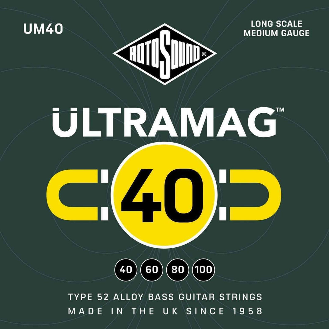 Rotosound E-bass-strenger Ultramag - Sett 4-streng Medium 40-100 (UM40)