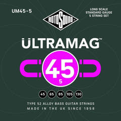 Rotosound elbass-strenger Ultramag - sett 5-strengers Standard 45-130 (UM45-5)