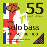Rotosound elbass-strenger Solo Bass 55 - sett 4-strengs Hybrid 40-100 (SM55)