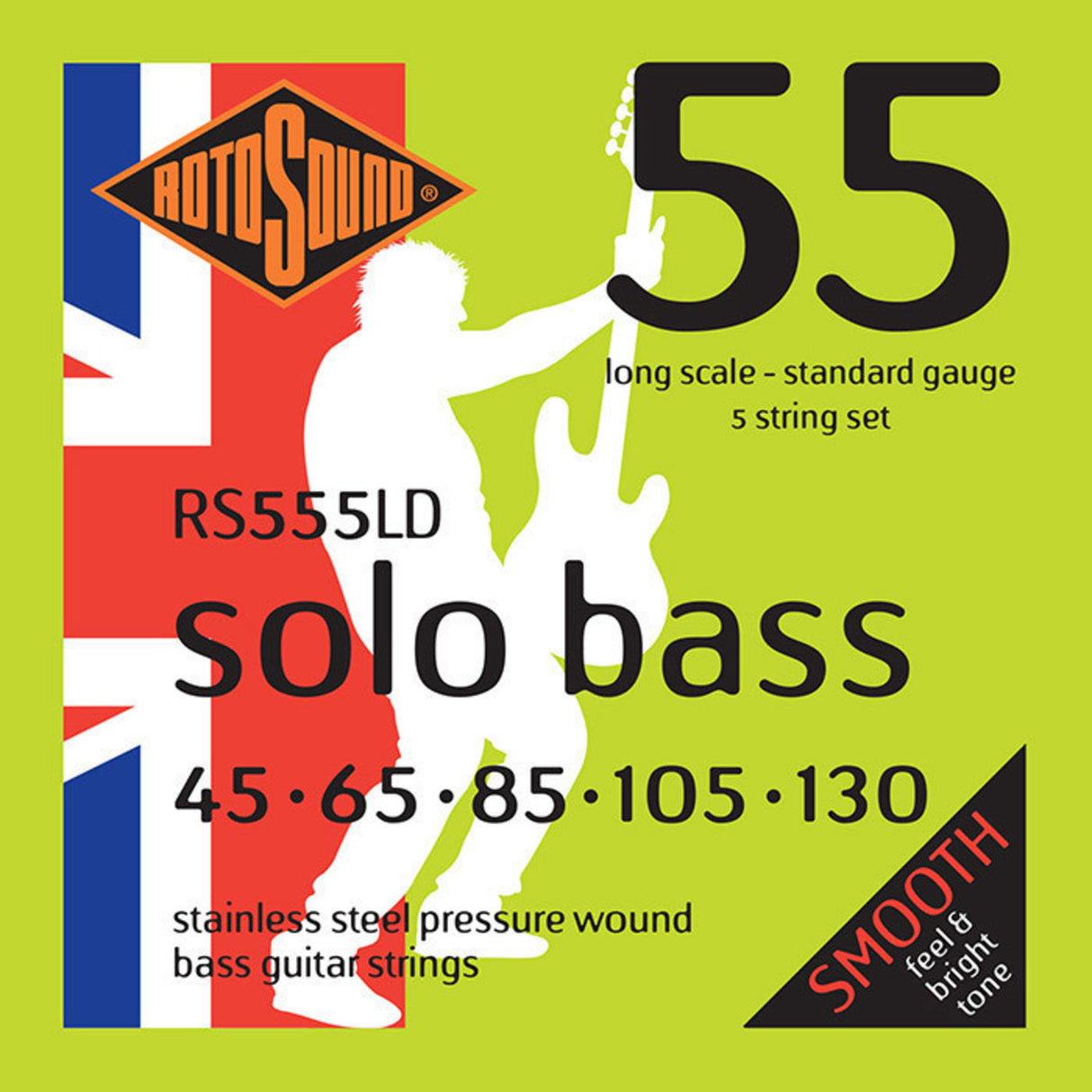 Rotosound elbass-strenger Solo Bass 55 - sett 5-strengs standard 45-130 (RS555LD)