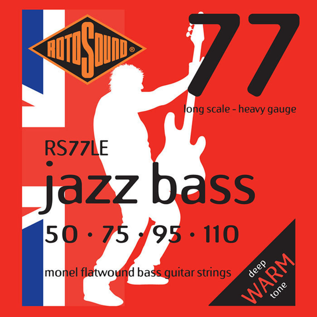Rotosound Jazz Bass-strenger Jazz Bass 77 - Sett 4-strengs Flatwound Heavy 50-110 (RS77LE)