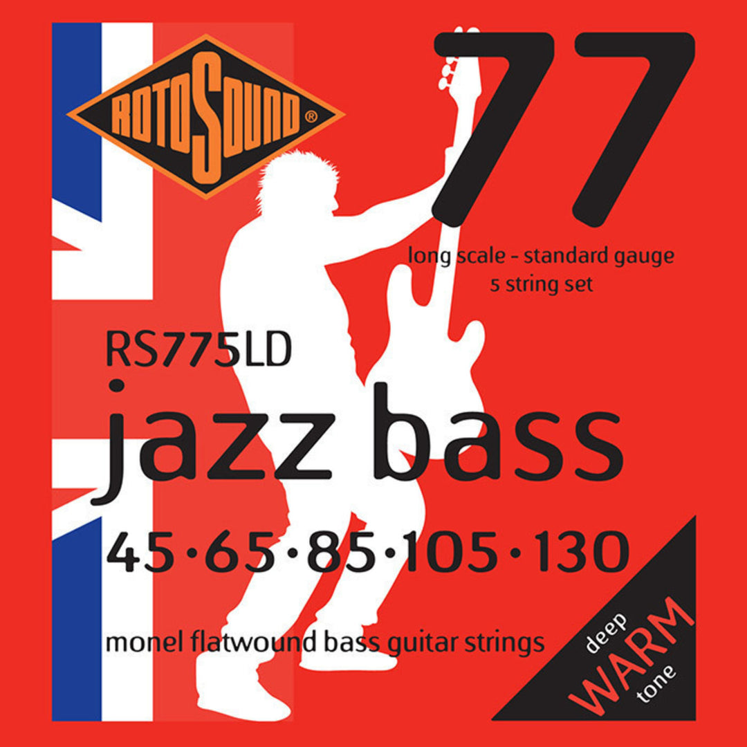 Rotosound Jazz Bass Strings Jazz Bass 77 - sett 5-strengs flatwound standard 45-130 (RS775LD)