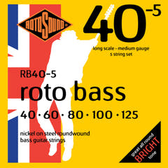 Rotosound E-bass-strenger Roto Bass - 5-strengers sett Nickel Standard 40-125 (RB40-5)