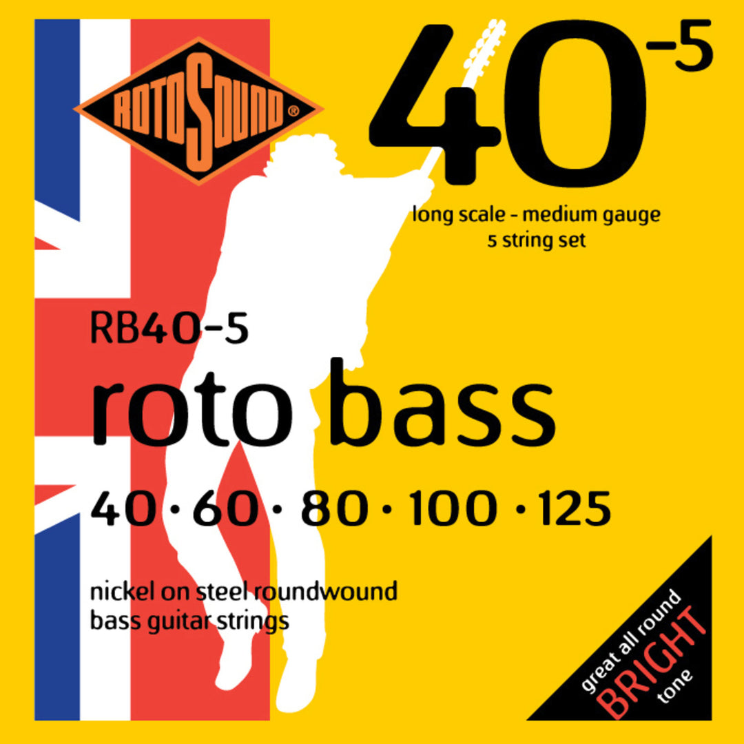 Rotosound E-bass-strenger Roto Bass - 5-strengers sett Nickel Standard 40-125 (RB40-5)