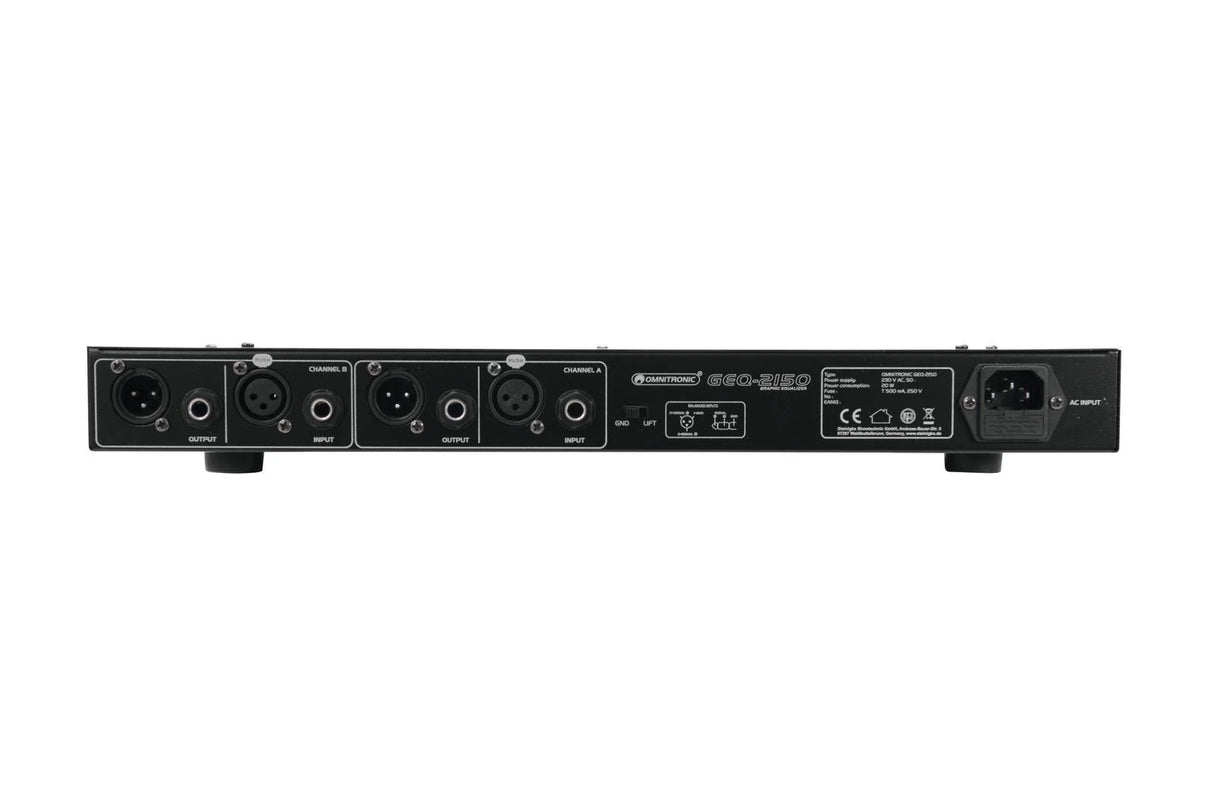 Omnitronic GEQ-2150 2x 15-bånds grafisk equalizer