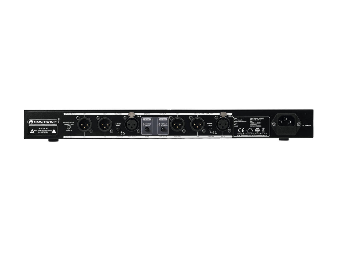 Omnitronic XO-230 Aktivt delefilter – 2-veis stereo / 3-veis mono