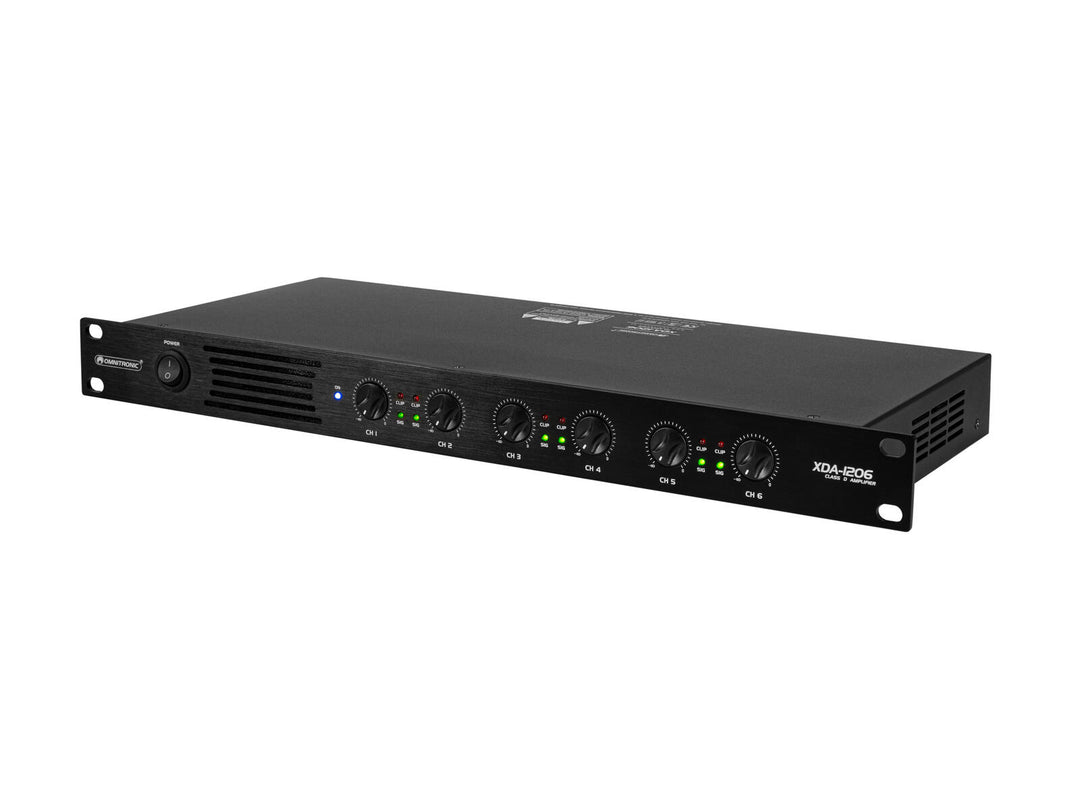 OMNITRONIC XDA-1206 6-kanals Class D Forsterker