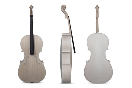 GEWA ulakkert cello 4/4, Stradivari Gore-Booth, vakkert flammet