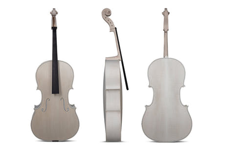 GEWA ulakkert cello 7/8, Stradivari Gore-Booth, vakkert flammet