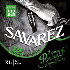 Savarez strenger til akustisk gitar Acoustic - 12-str. Ekstra lett .010 (A240XL)