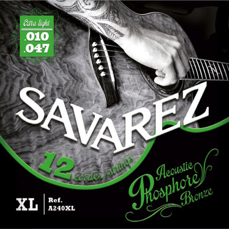Savarez strenger til akustisk gitar Acoustic - 12-str. Ekstra lett .010 (A240XL)