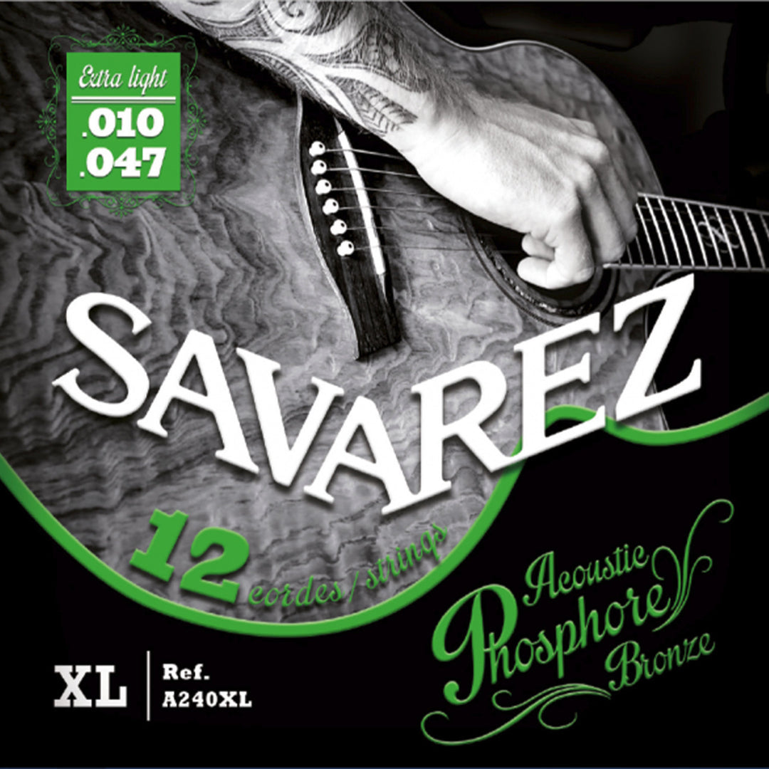 Savarez strenger til akustisk gitar Acoustic - 12-str. Ekstra lett .010 (A240XL)