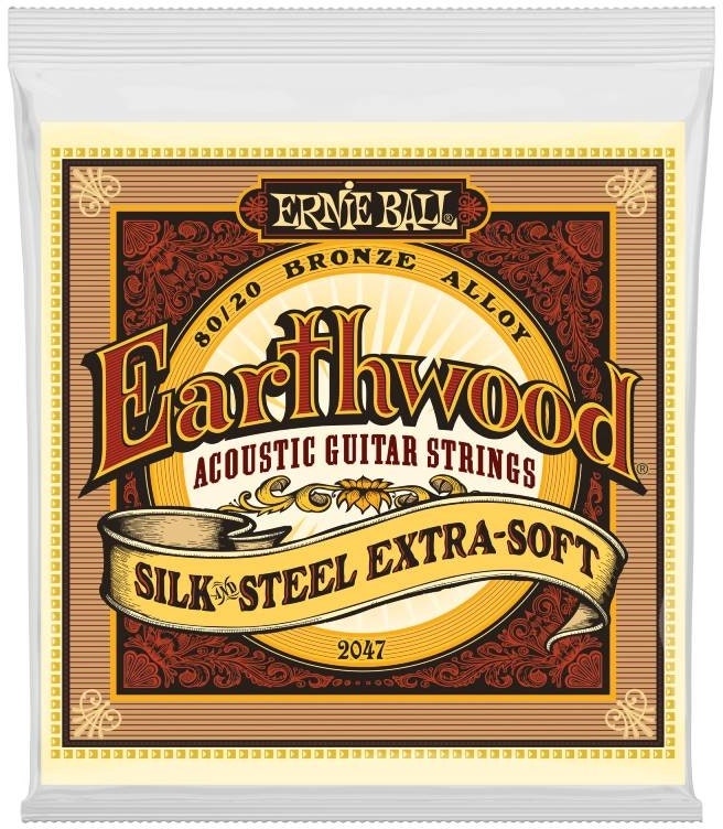 Ernie Ball 2047 Earthwood 80/20 Silke & Stål, Extra Myk
