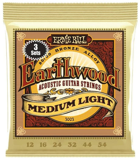 Ernie Ball 3003 Earthwood 80/20 Medium Light - 3 sett pakke