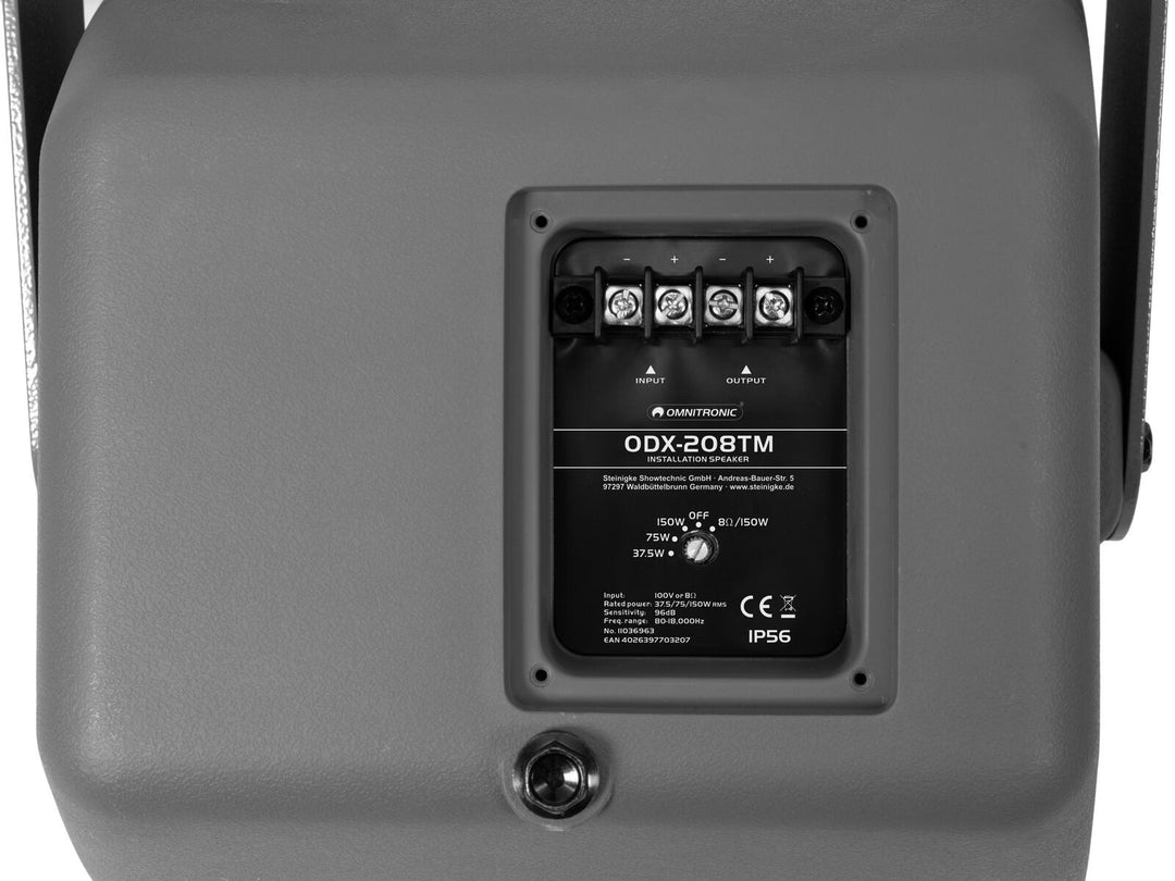 OMNITRONIC ODX-208TM installasjonshøyttaler 100V mørkegrå