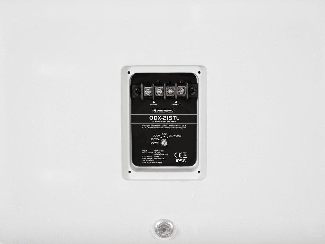 OMNITRONIC ODX-215TL installasjonshøyttaler 100V hvit