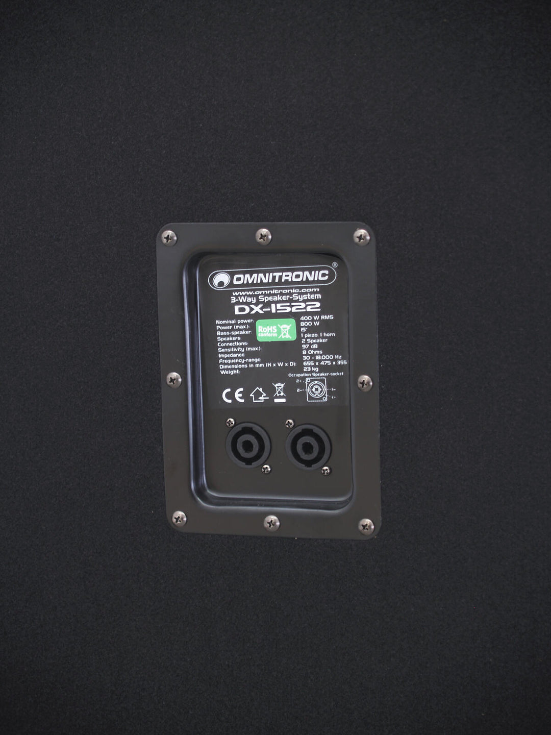 OMNITRONIC DX-1522 3-veis høyttaler 800 W