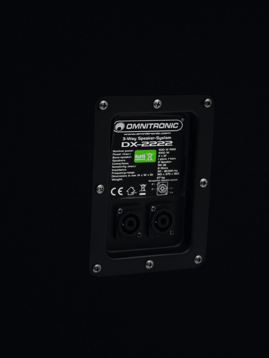 OMNITRONIC DX-2222 3-veis høyttaler 1000 W