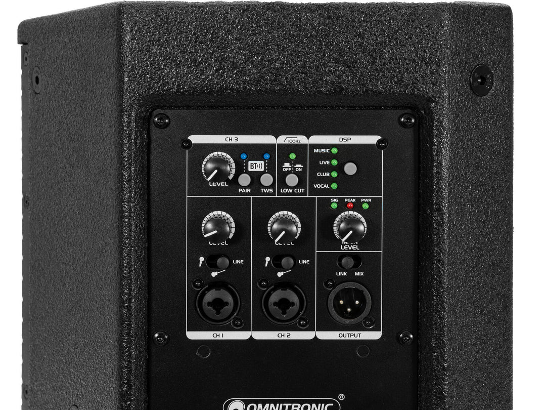 OMNITRONIC PAS-210A MK4 2-veis topp, aktiv, DSP, BT