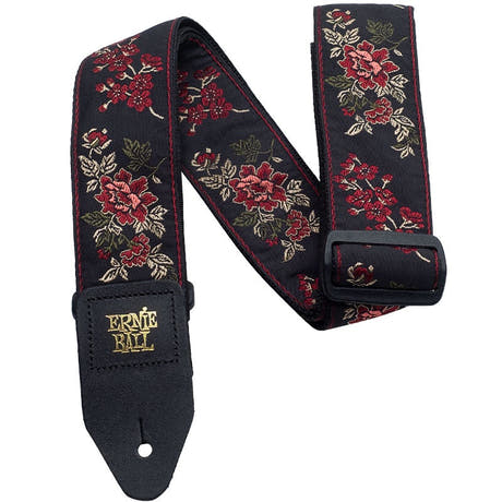 Ernie Ball EB-4142 Rød Rose Jaquard Stropp